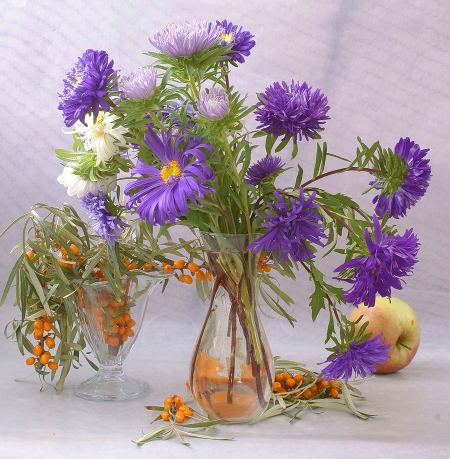 Осенний букет сентябрины астры георгины