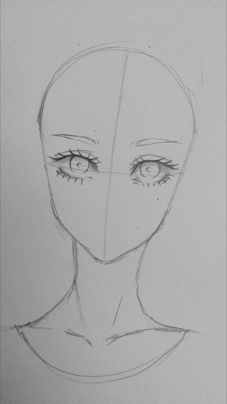 Набросок лица аниме