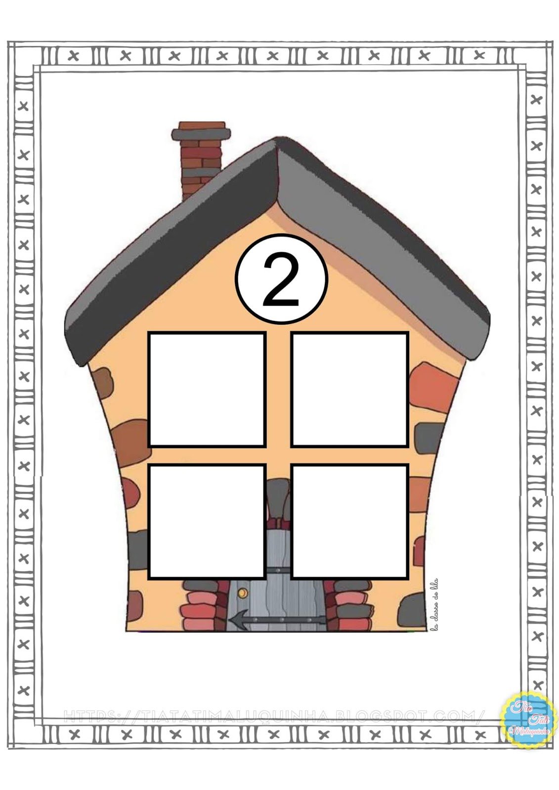 Домик с окошками для цифр