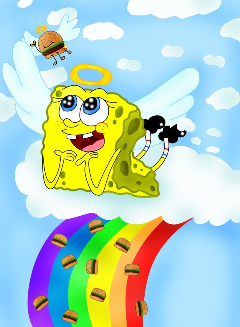 Губка Боб квадратные штаны с радугой