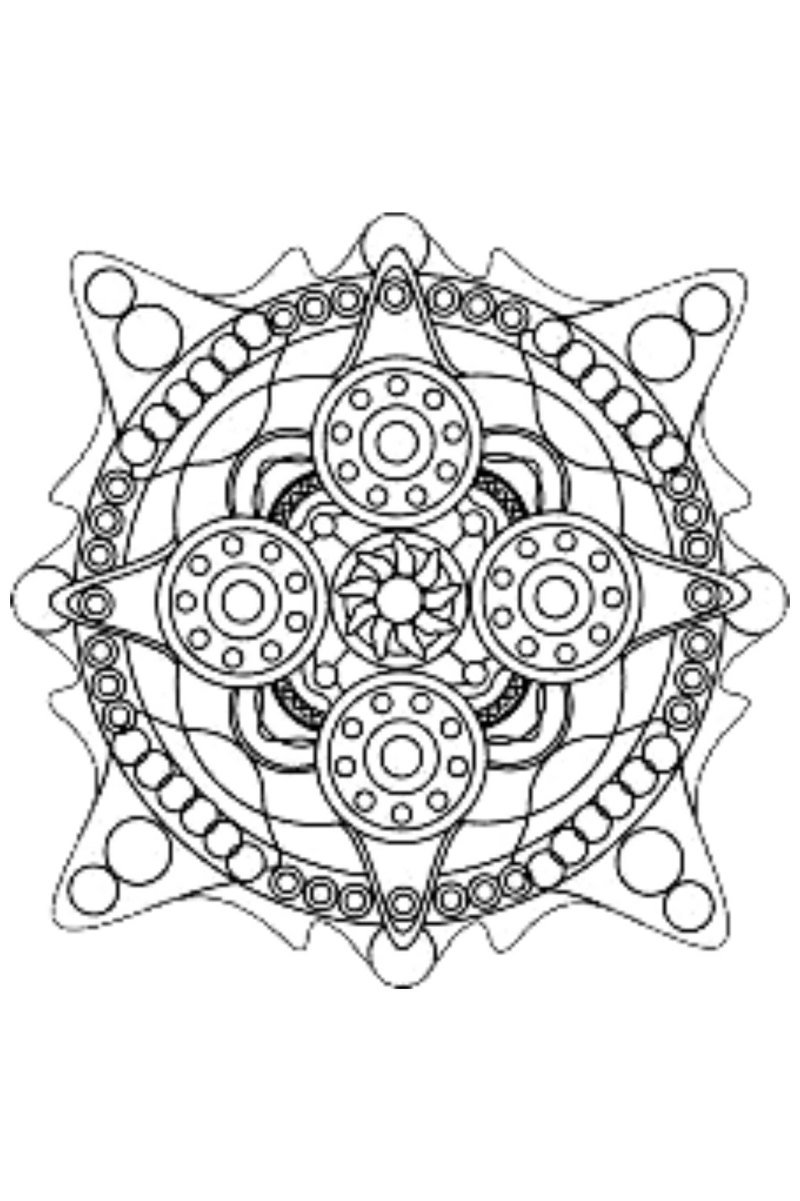 Мандала на удачу раскарску