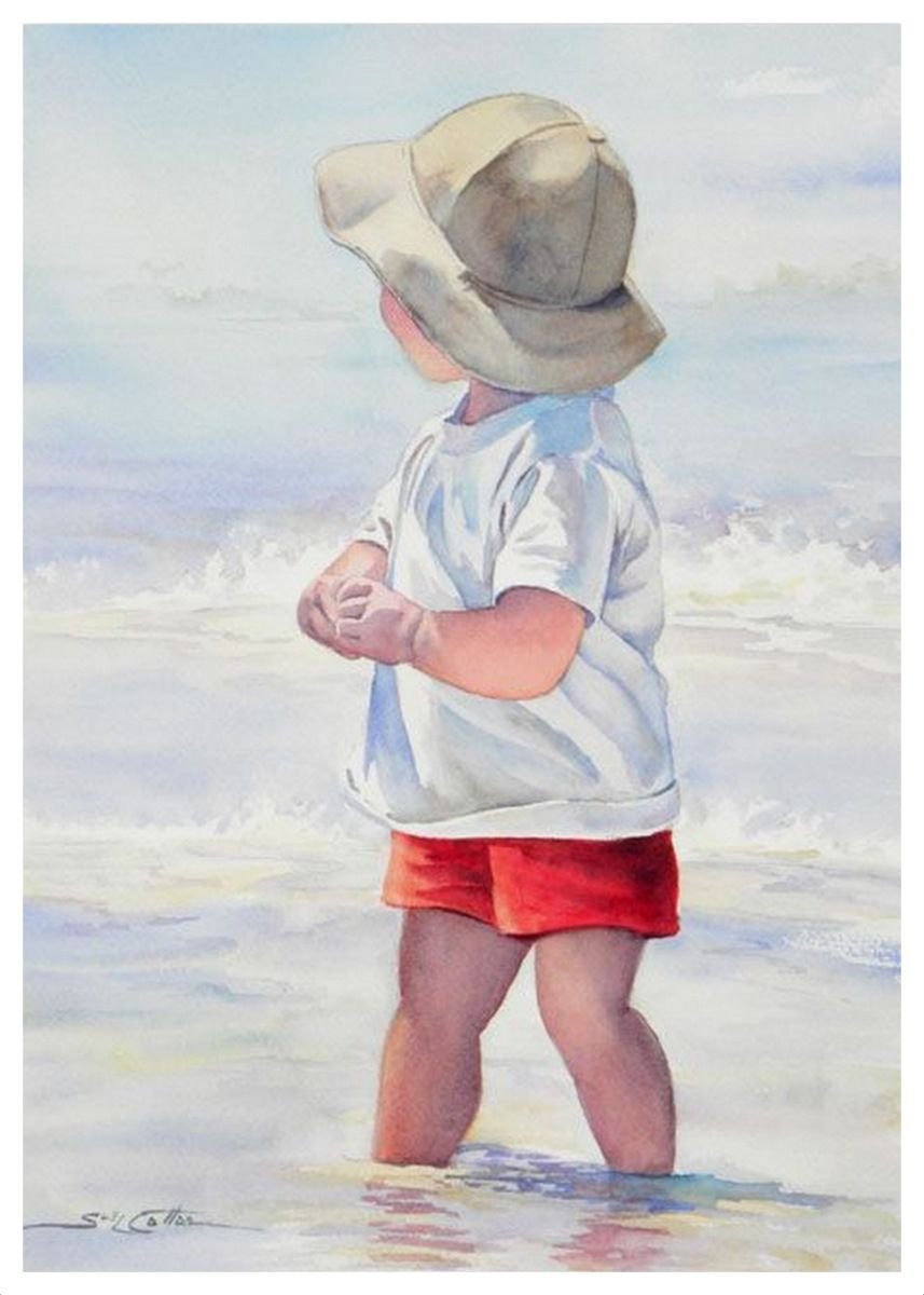 Мальчик акварель