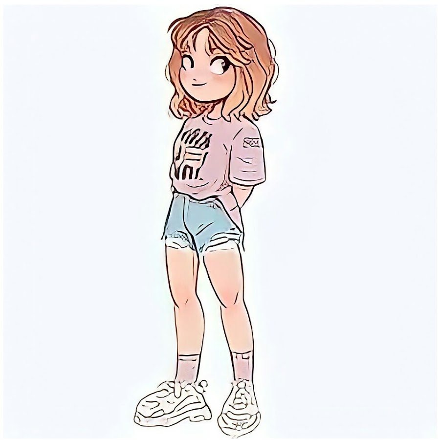 Девушка в полный рост мультяшном стиле