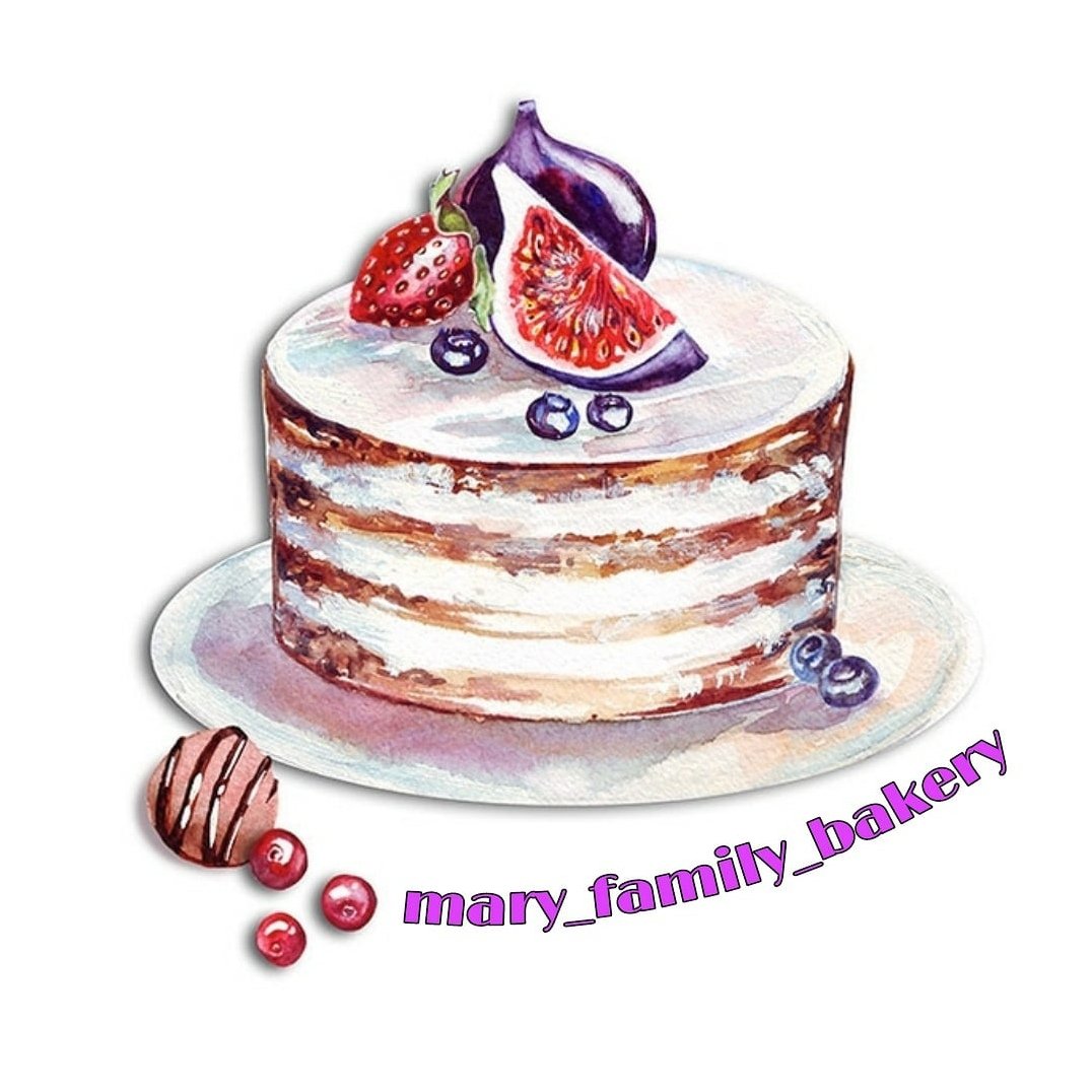 Кусок торта акварель