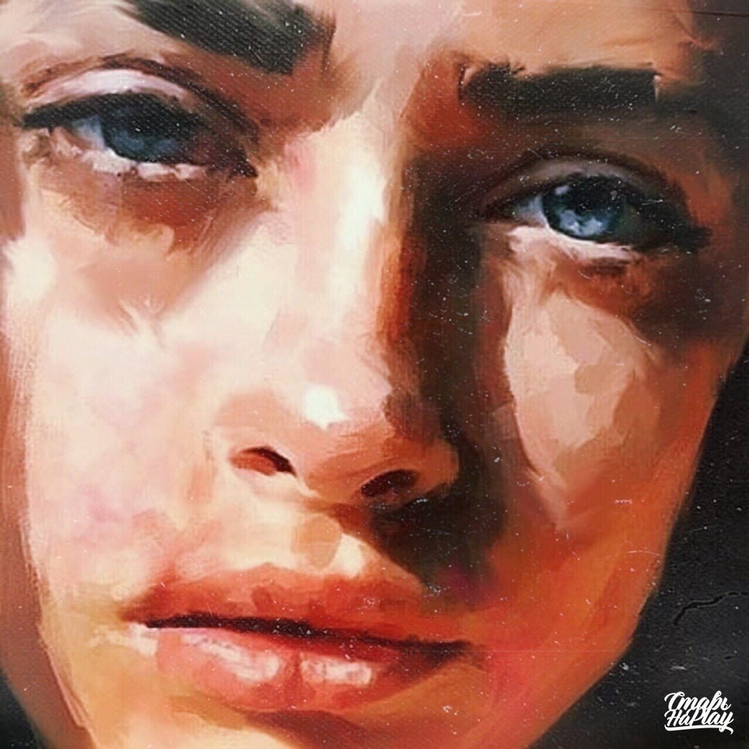 Лицо нарисованное маслом