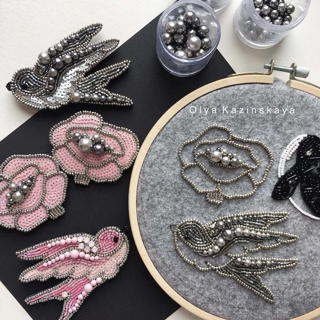 Оля Казинская броши из бисера