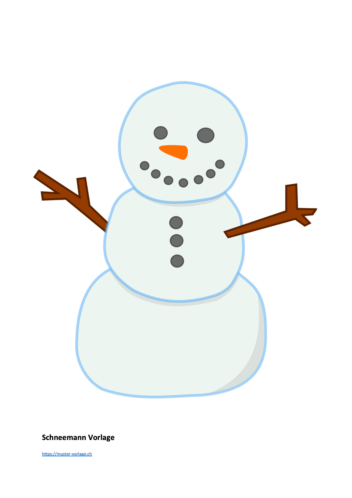 Трафарет веточки Снеговичок