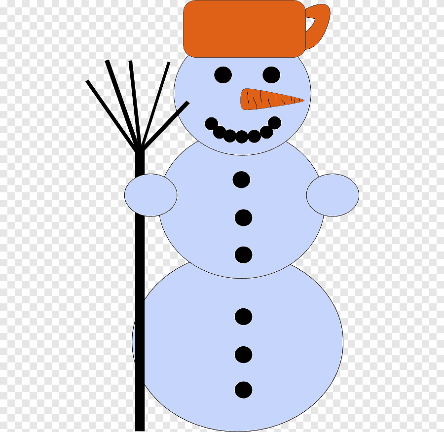 Снеговик с подарками на прозрачном фоне