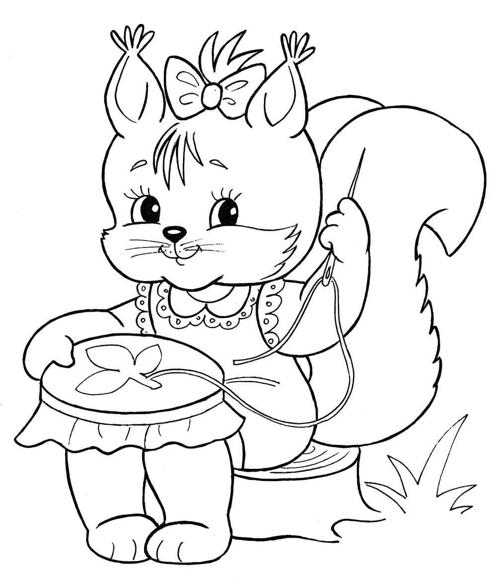 Картинка белочка раскраска