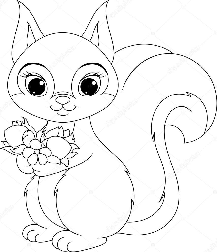 Белка раскраска