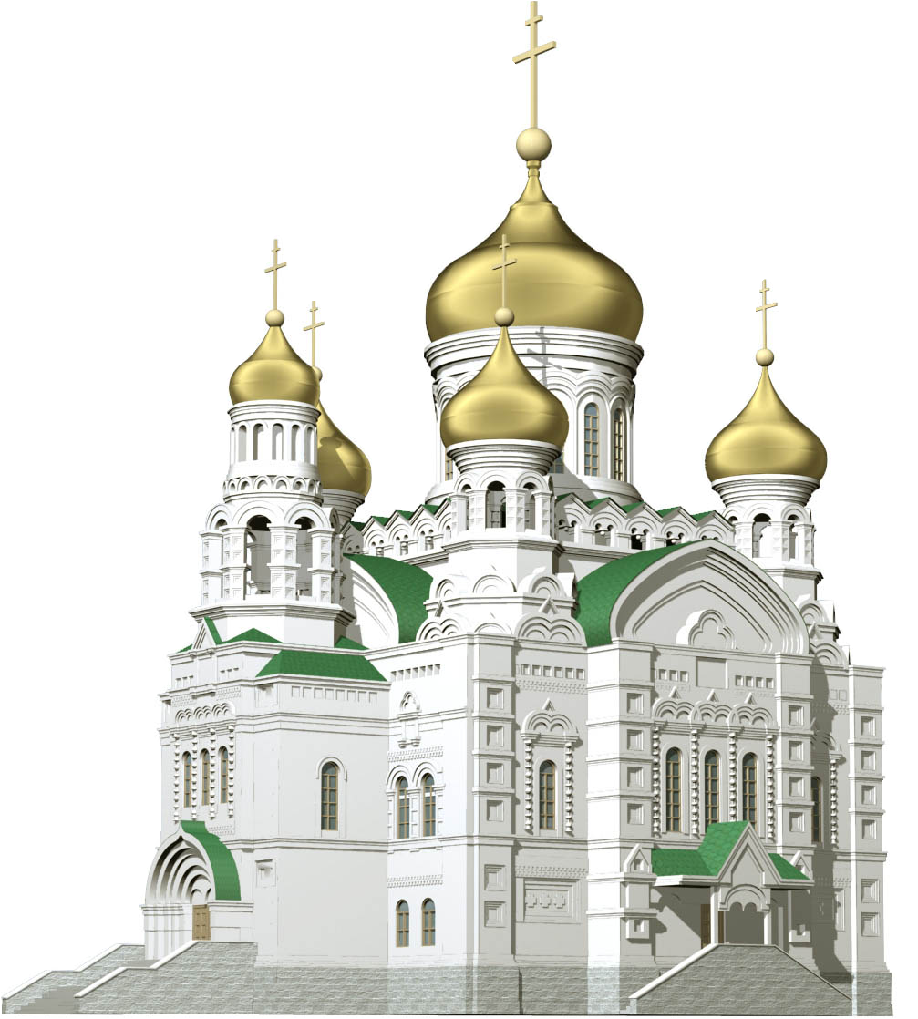 Церковь на белом фоне