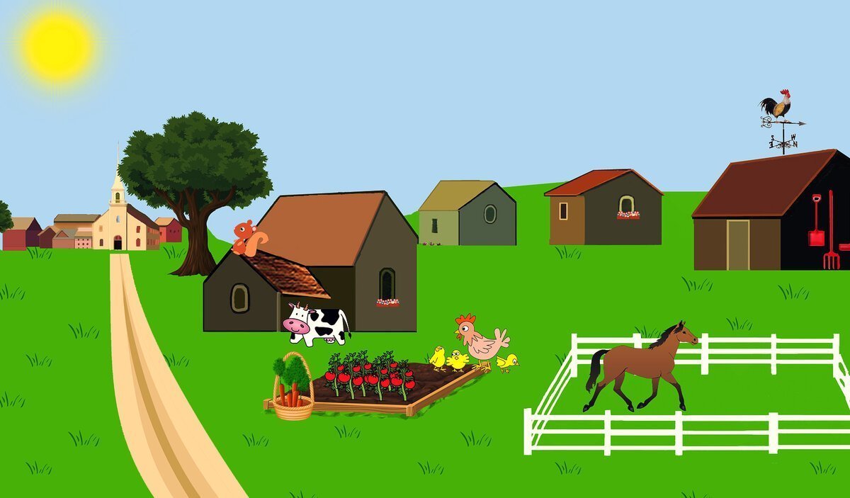 Ферма фон для детей