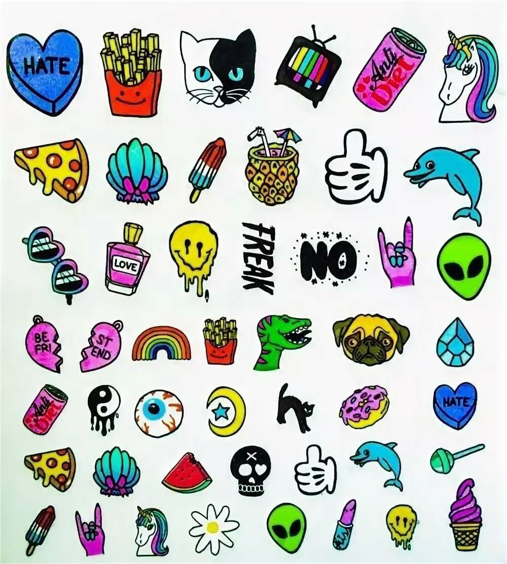 Маленькие рисунки для наклеек