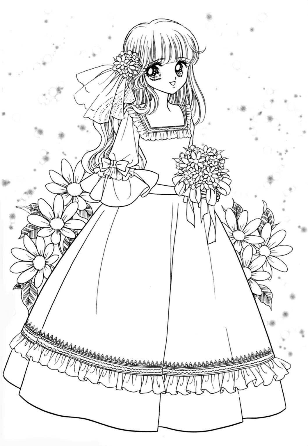 Раскраски для девочек аниме ангелы