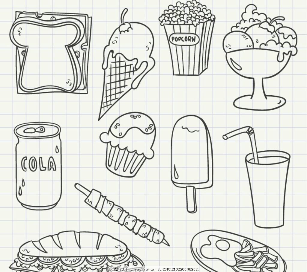 Рисунок лёгкий для срисовки еда