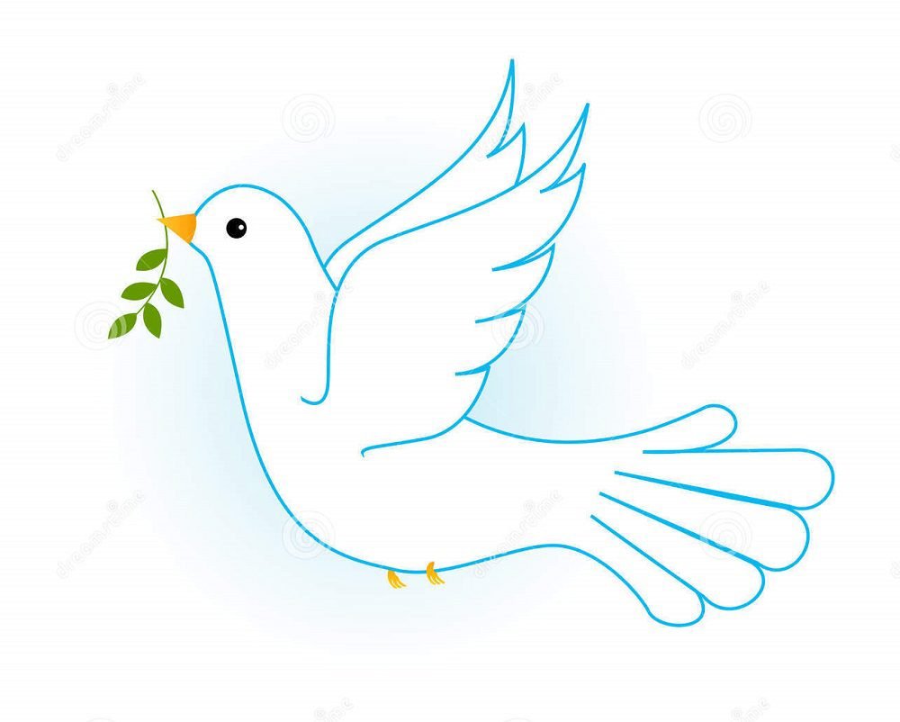 Символ мира голубь с оливковой ветвью