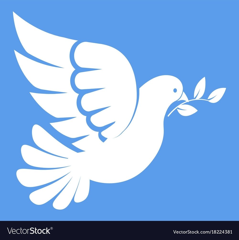 Голубь мира с веточкой оливы