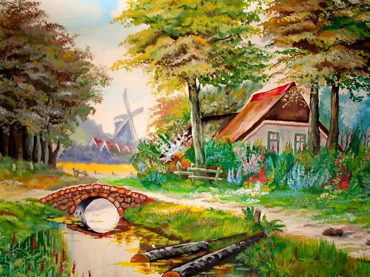 Пазлы домик в лесу