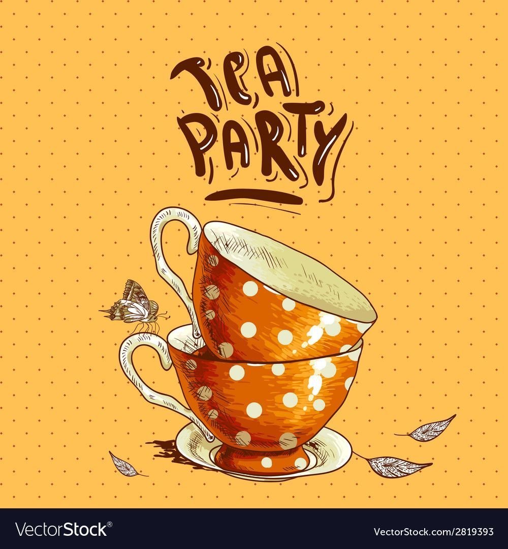 Открытка приглашение на чайную вечеринку