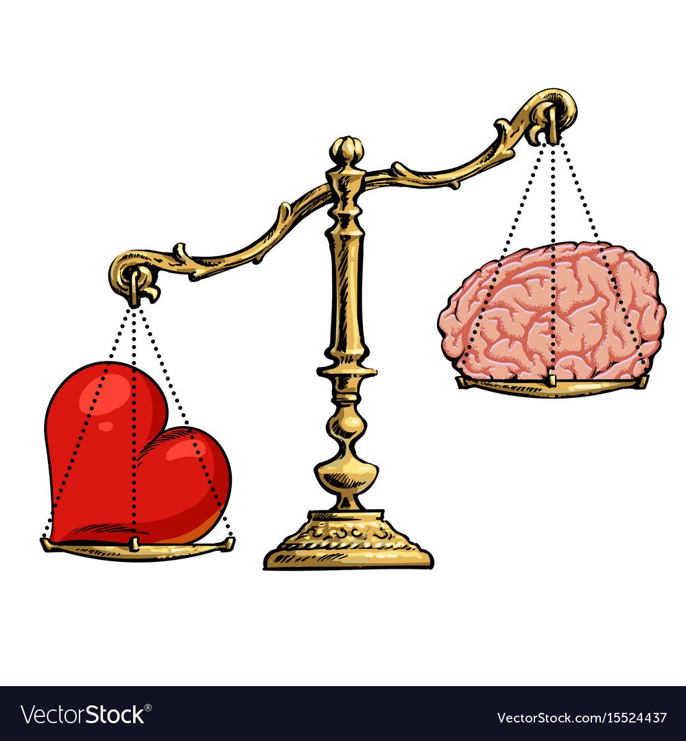 Весы сердце и мозг