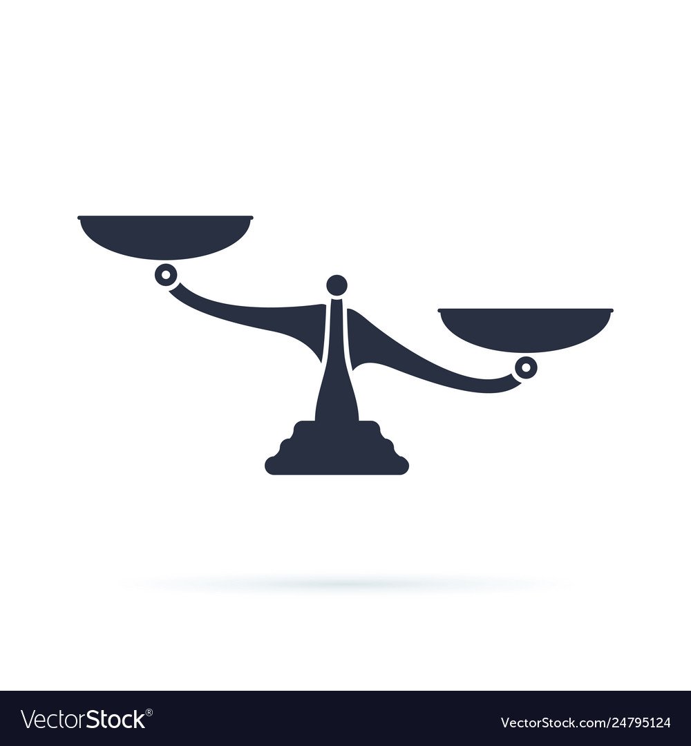 Весы без фона для презентации с наклоненной чашей