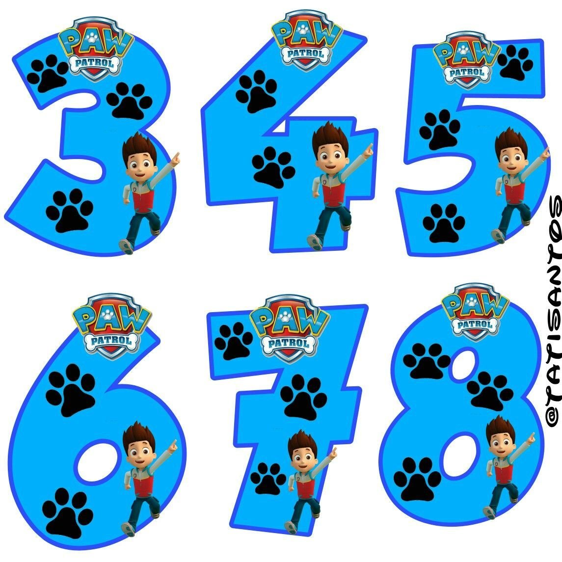 Цифра 4 Щенячий патруль для печати