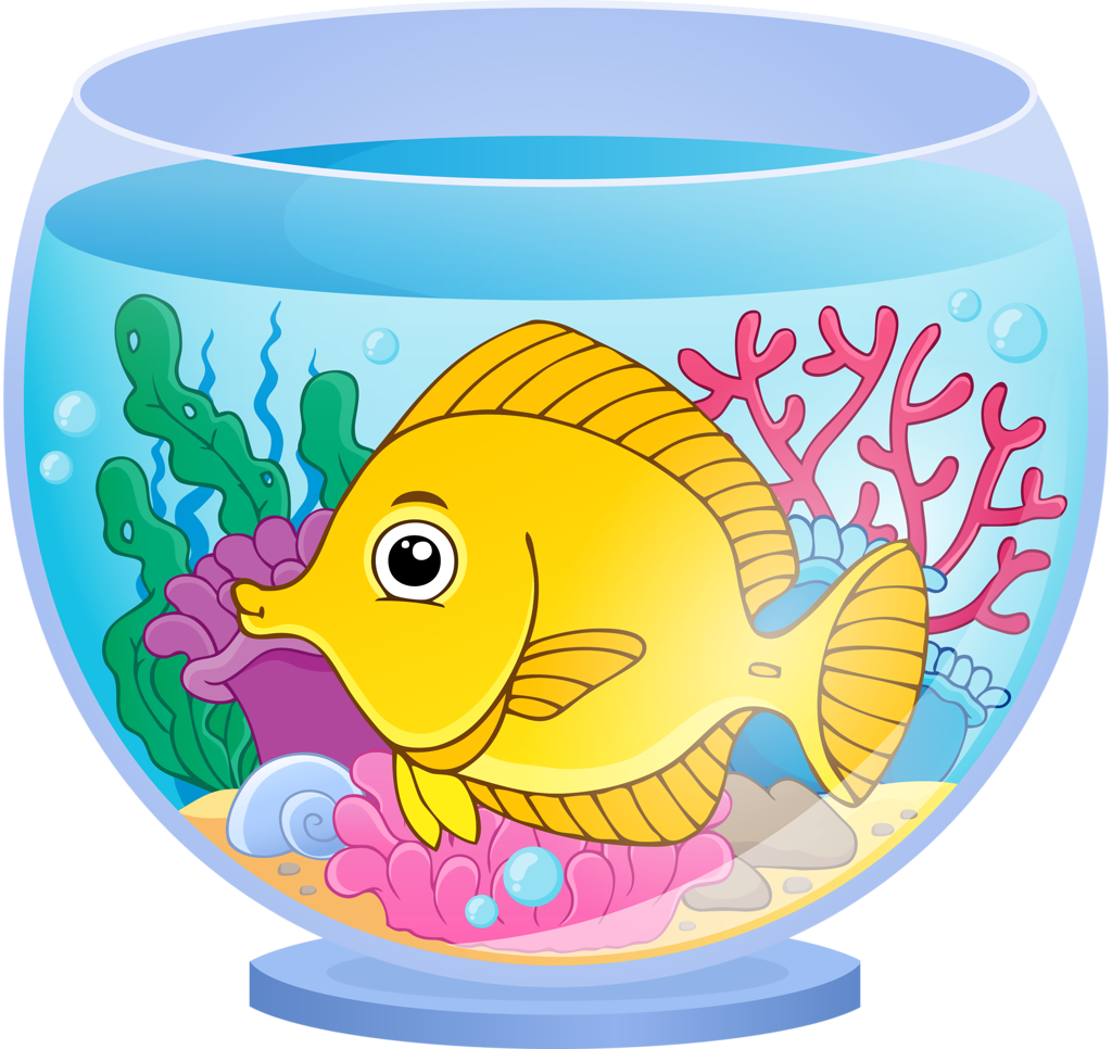 Рыбка в аквариуме вектор