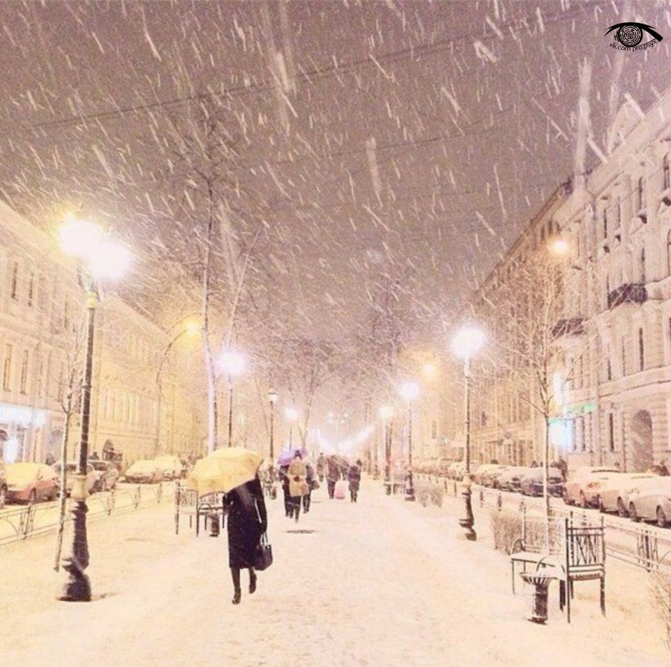 Зимний парк в городе