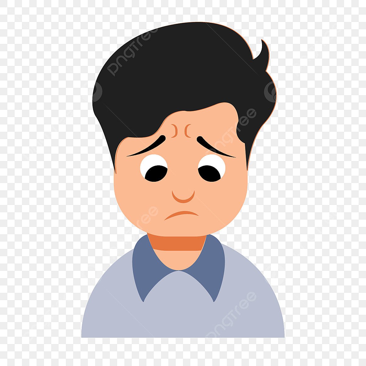 Грустный мальчик мультик на профиле рисунок на голове