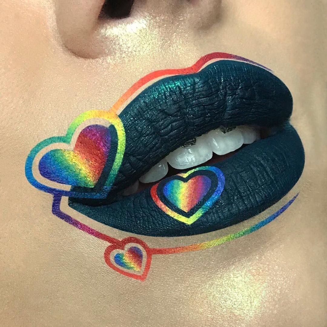 Необычный макияж губ