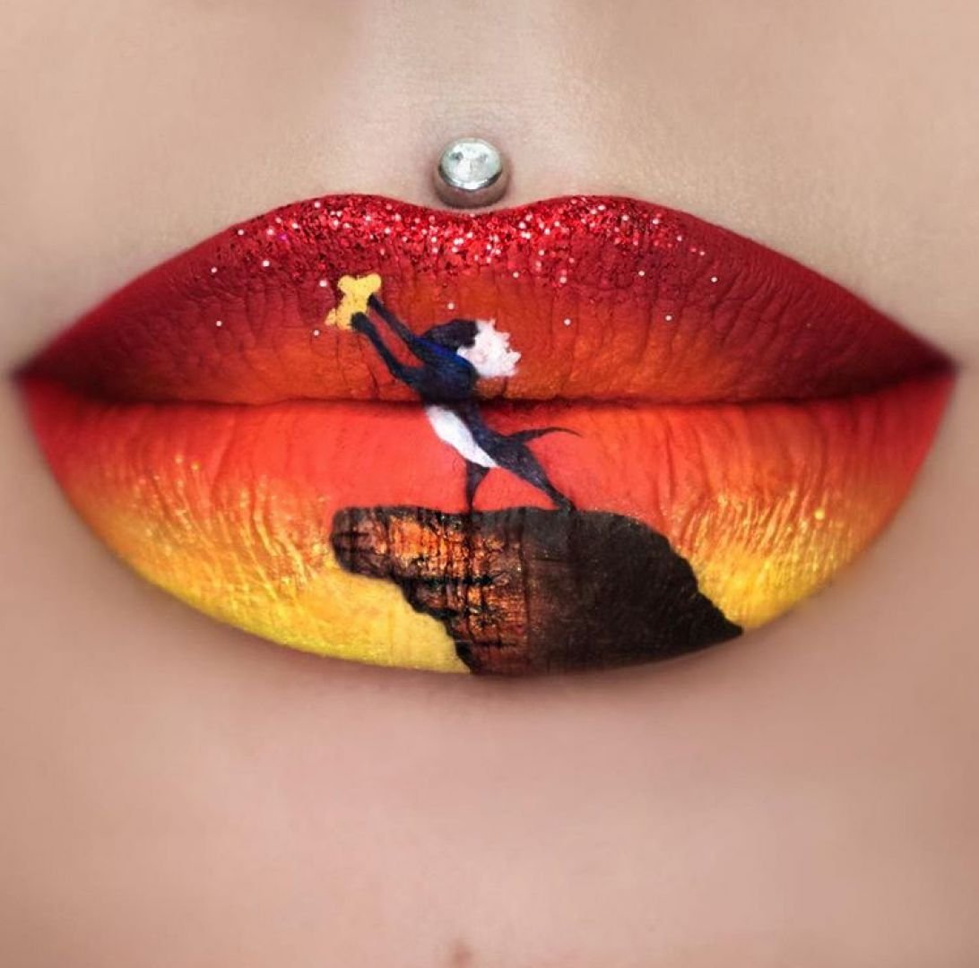 Необычный макияж губ