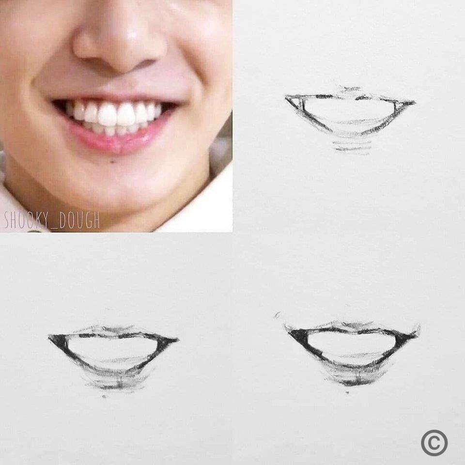 Нарисовать губы БТС