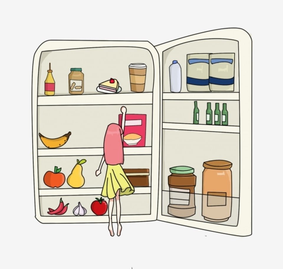 Холодильник с полочками мультяшный