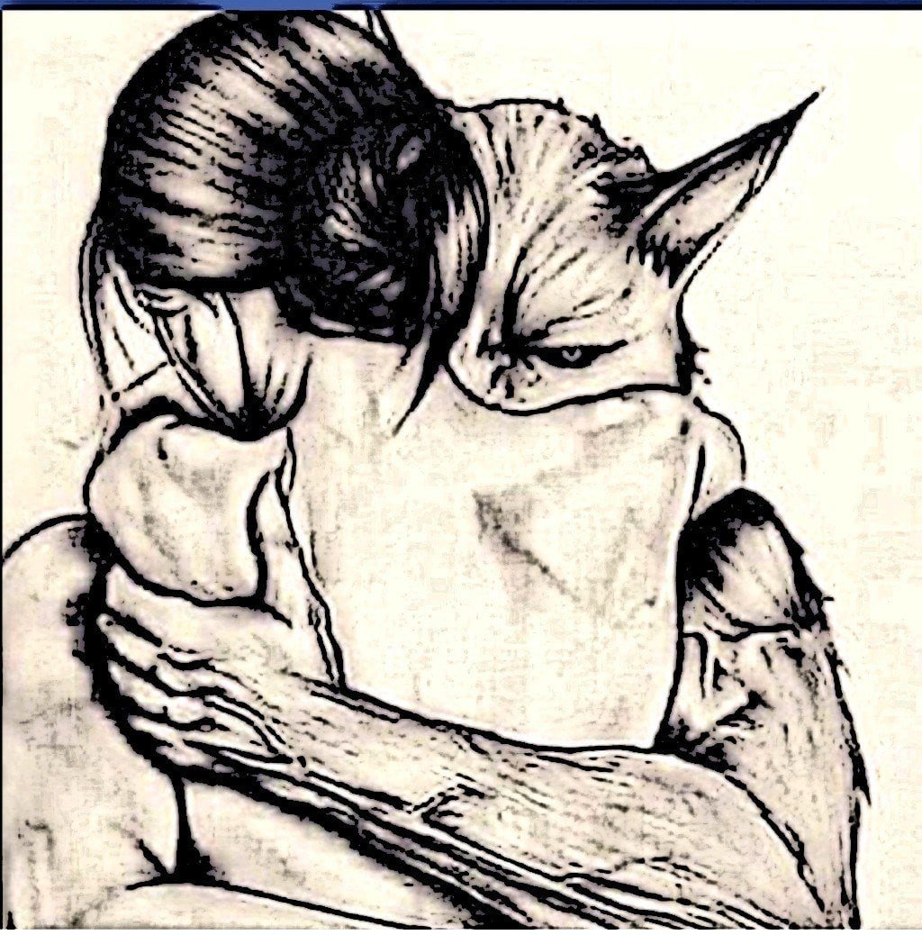 Раскраска парень и девушка обнимаются