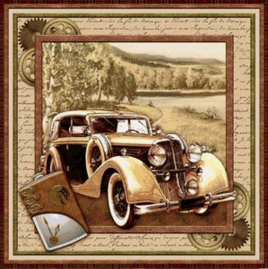 Ретро автомобили для скрапбукинга