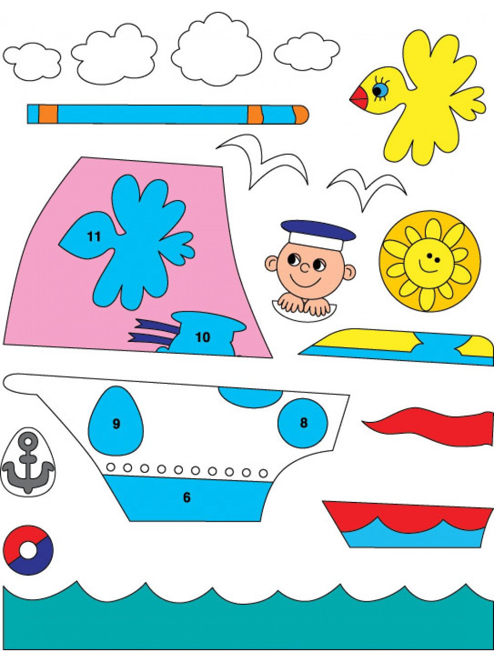 Аппликация кораблик