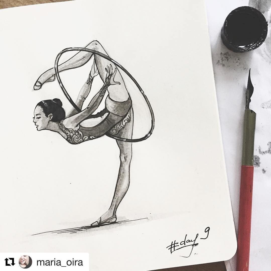 Художественная гимнастика рисунок карандашом