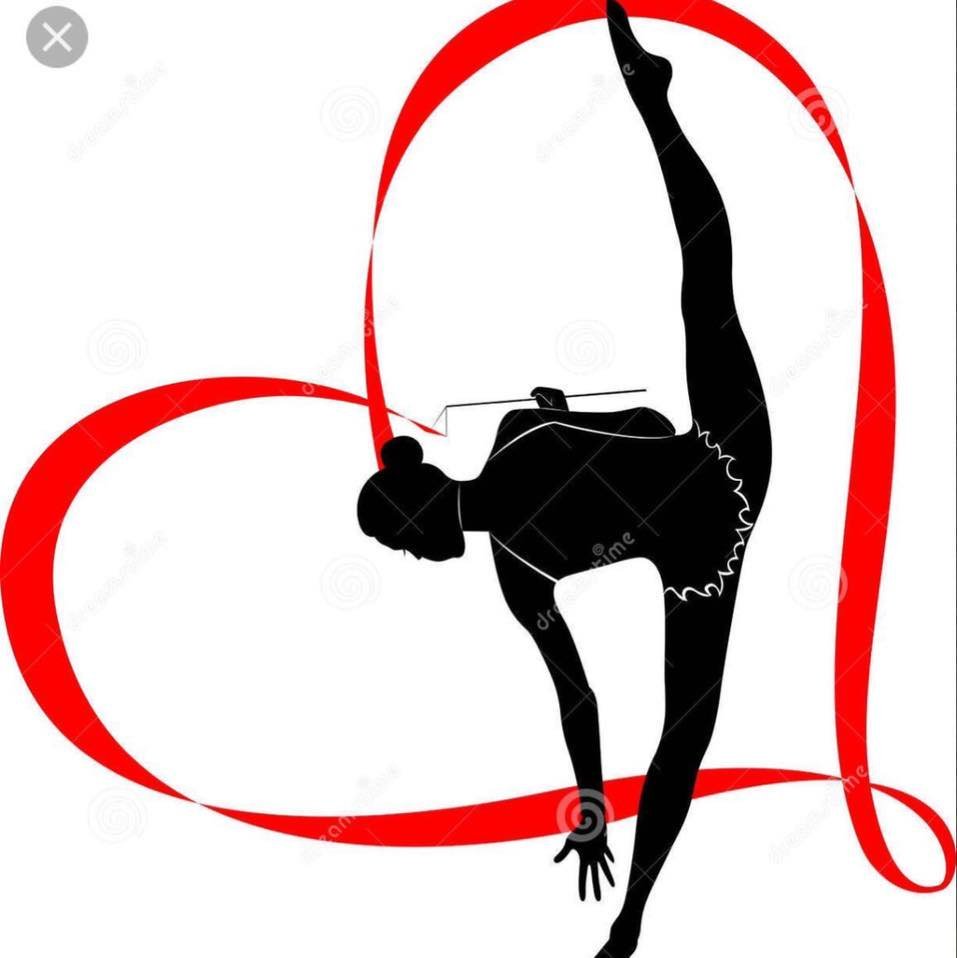 Гимнастка с лентой силуэт