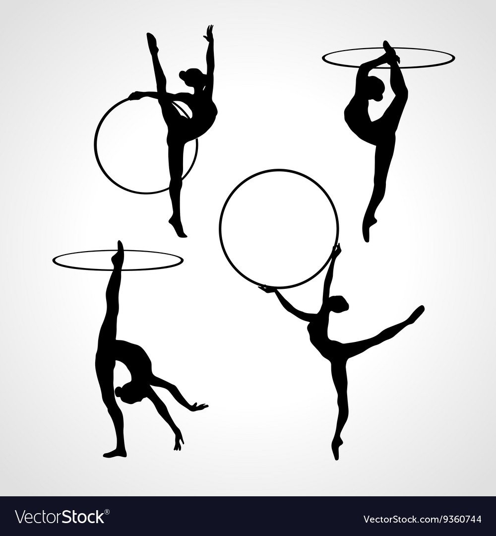 Гимнастка с обручем силуэт