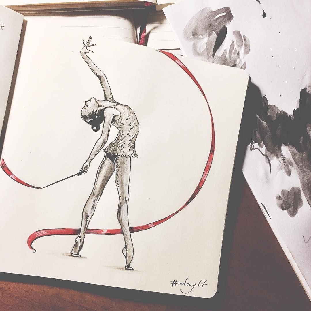 Художественная гимнастика рисунок карандашом