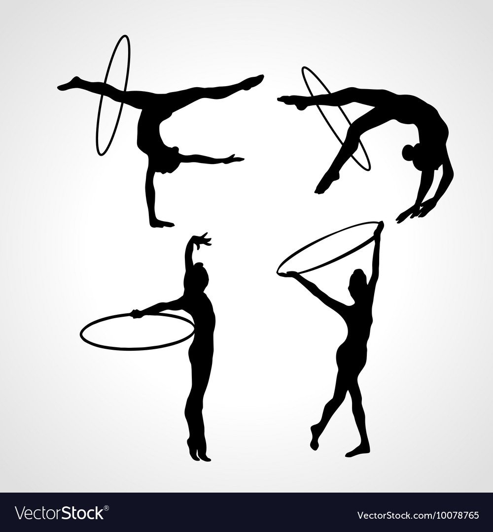 Гимнастка с обручем силуэт