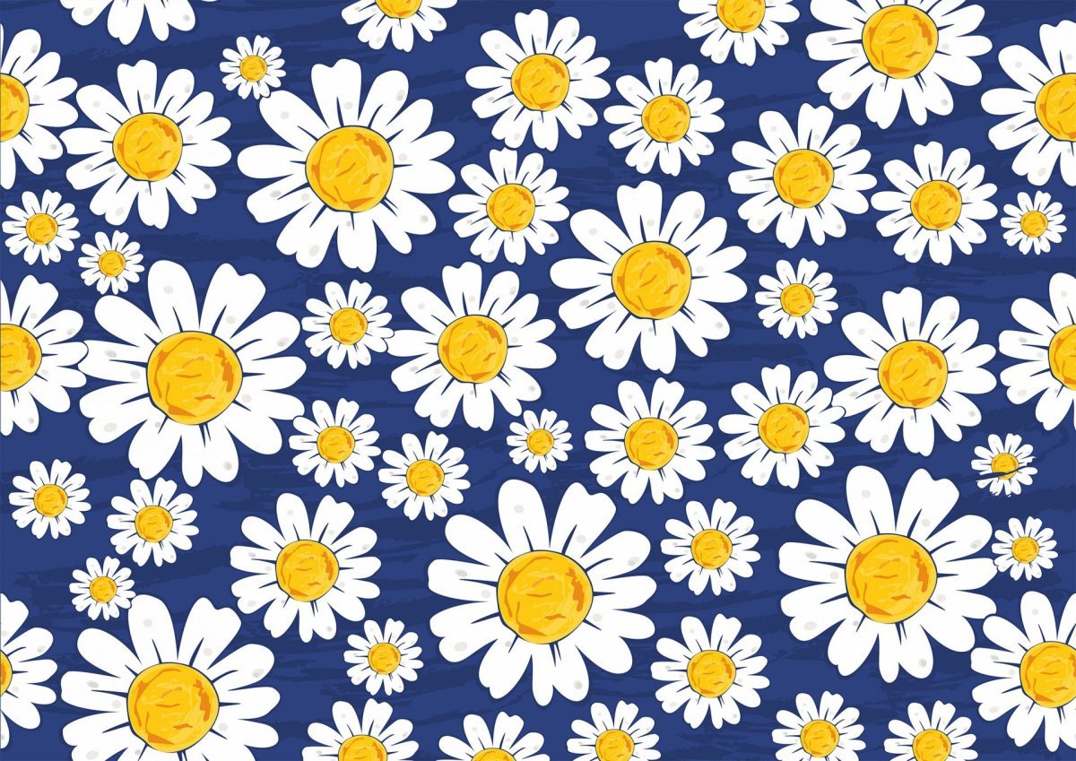 Ромашки и незабудки фон