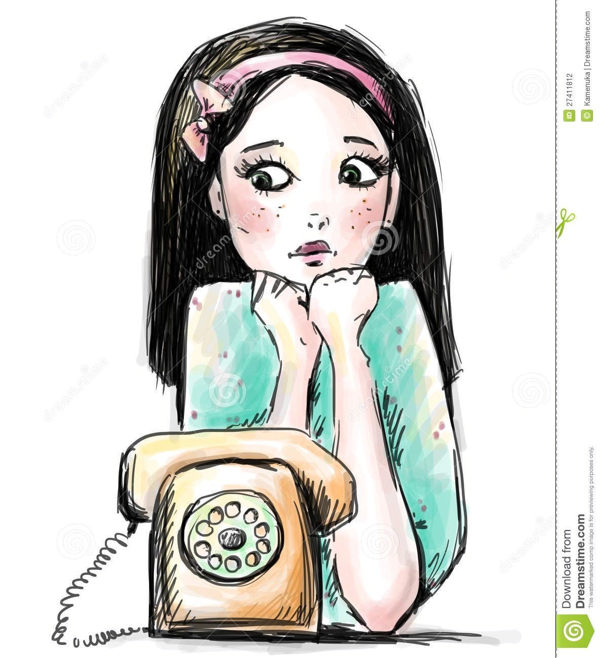 Девушка ждет звонка от парня