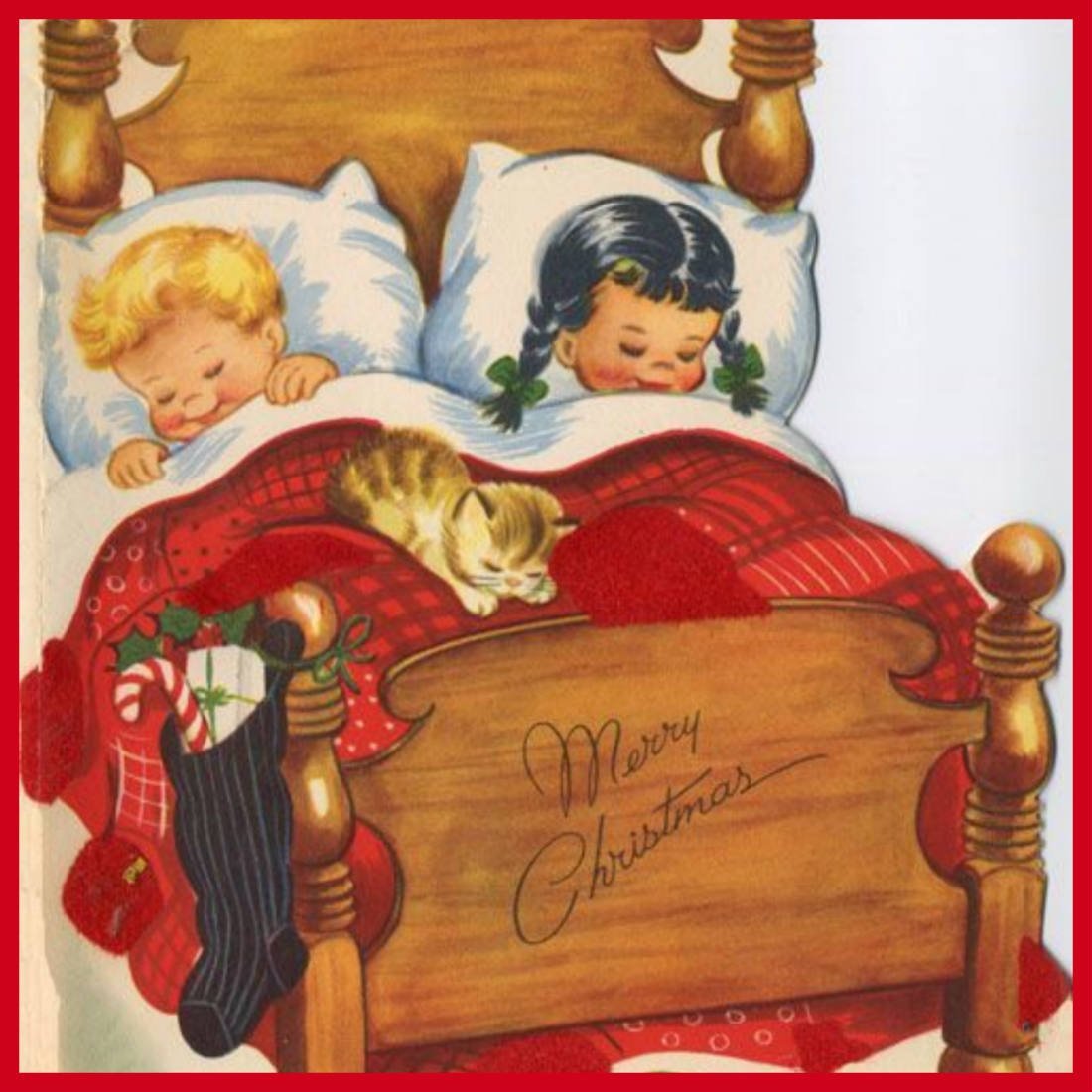 Винтажная открытка спокойной ночи