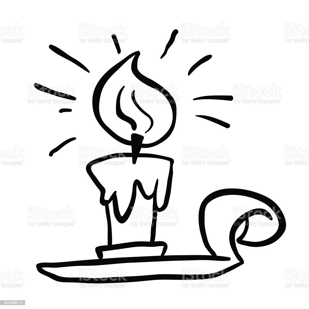 Потухшая свеча на белом фоне