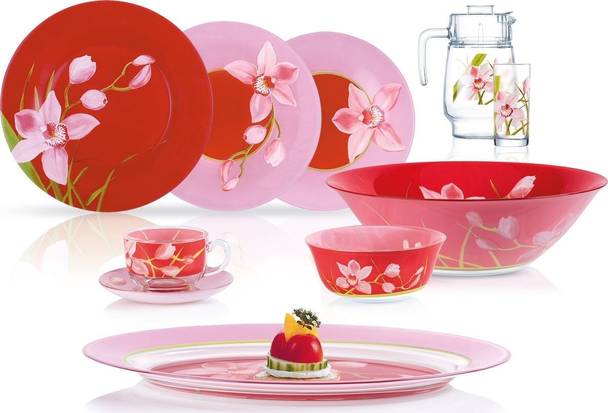 Столовый сервиз Luminarc Red Orchis 46 предметов n4828