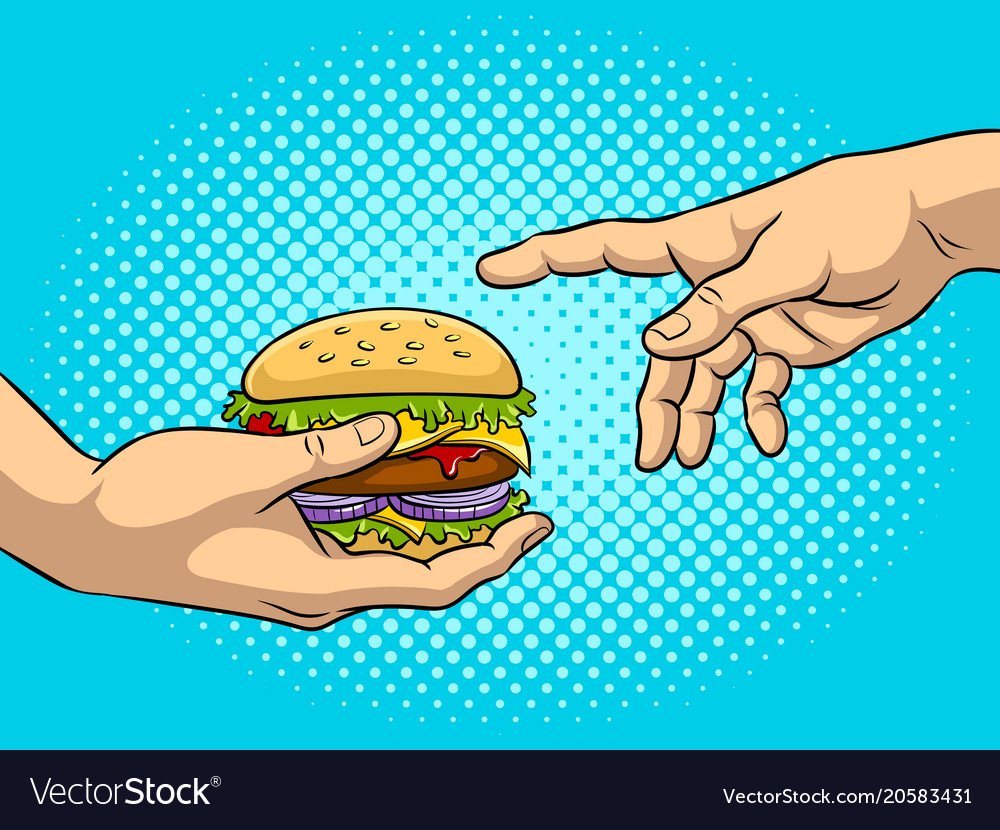 Еда в стиле поп арт