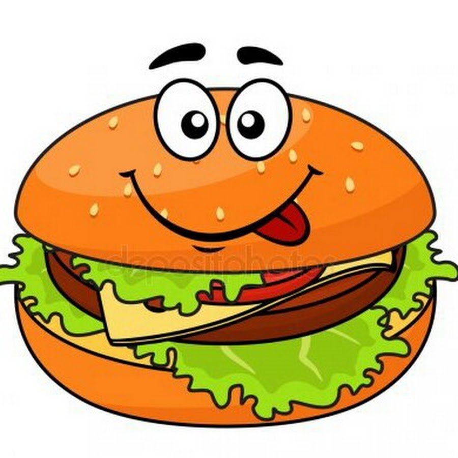 Гамбургер мультяшный с глазами
