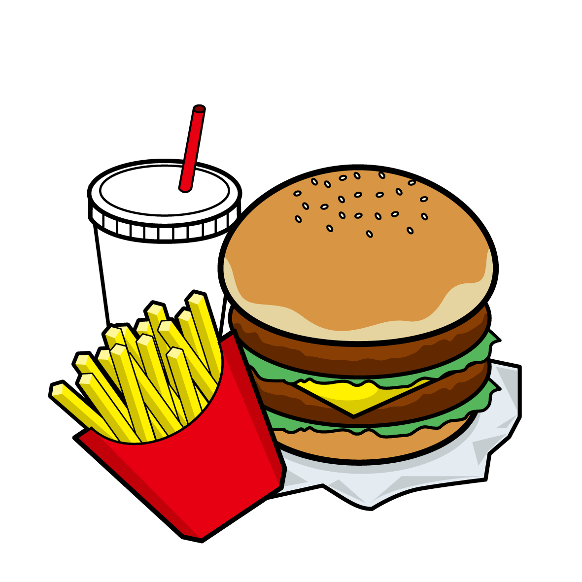 Гамбургер мультяшный с глазами