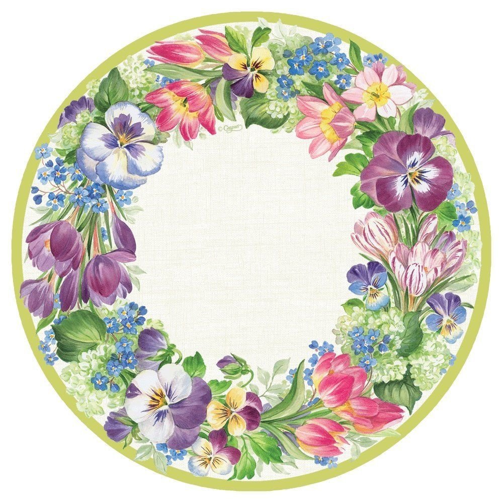 Круглые цветочные рамки для декупажа